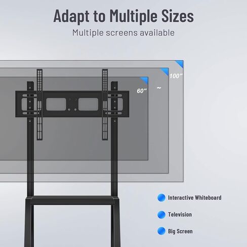 Mobile TV Cart ,JYXOIHUB, Rooling TV Stand with Wheels for 32 to 70 Inch LCD LED OLED Plasma Flat Panel Screens up to 100lbs AVA1500-60-1P (Black) in Saudi Arabia
