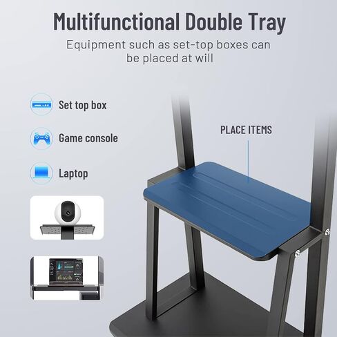 Mobile TV Cart ,JYXOIHUB, Rooling TV Stand with Wheels for 32 to 70 Inch LCD LED OLED Plasma Flat Panel Screens up to 100lbs AVA1500-60-1P (Black) in Saudi Arabia