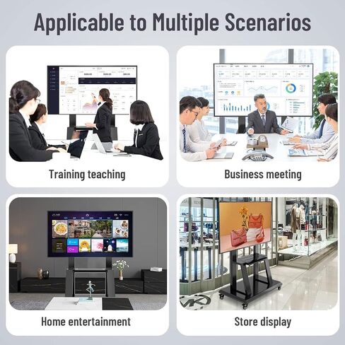Mobile TV Cart ,JYXOIHUB, Rooling TV Stand with Wheels for 32 to 70 Inch LCD LED OLED Plasma Flat Panel Screens up to 100lbs AVA1500-60-1P (Black) in Saudi Arabia