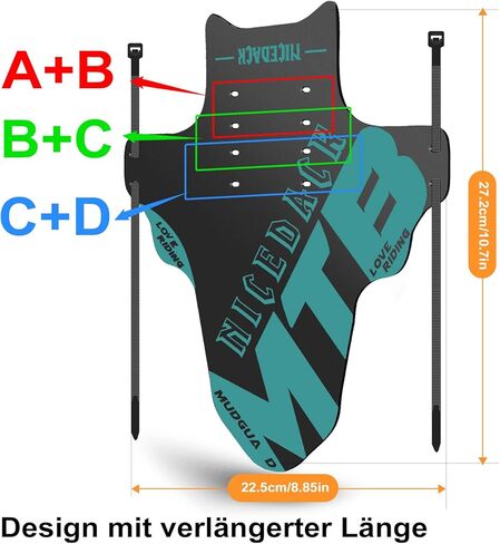 NICEDACK Mudguards Mountain Bike, 2 Pieces Mudguard Fit 20-29 Inch MTB Mudguard Front and Rear Compatible Bicycle Splash Guard (Red) in Kuwait