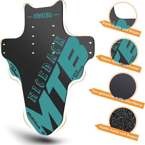 NICEDACK Mudguards Mountain Bike, 2 Pieces Mudguard Fit 20-29 Inch MTB Mudguard Front and Rear Compatible Bicycle Splash Guard (Red) in Kuwait