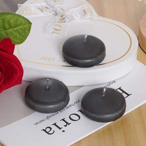 20 Pcs Floating Candles Centerpieces, 1.5 Inch Unscented Floating Candles Small Decoration, Floating Candles Vases for Valentine's Day, Thanksgiving, Wedding (Black) in Kuwait