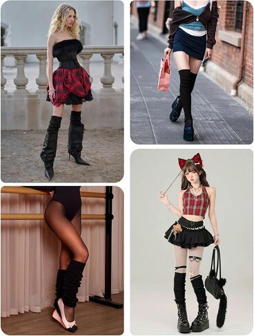 v28 Long Leg Warmer, Women’s Men 80s Party Ribbed Knit Dance Sports in Kuwait