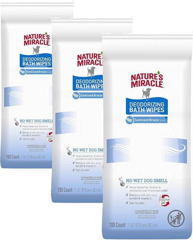 Nature's Miracle Deodorizing Bath Wipes Sunkissed Breeze Scent, 100 ct in Saudi Arabia