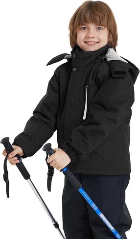 ZSHOW Boys' Waterproof Ski Jacket Windbproof Hooded Mountain Sportswear Outdoor Raincoat in Kuwait