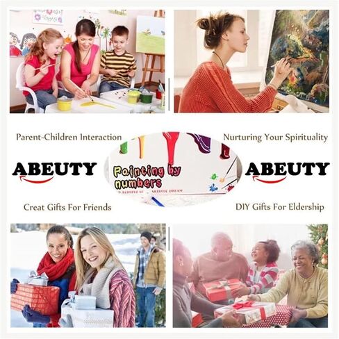 ABEUTY DIY Paint by Numbers for Adults Beginner - Purple Flower 16x20 inches Number Painting Anti Stress Toys (No Frame) in Saudi Arabia