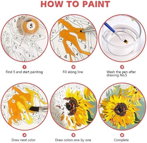 ABEUTY DIY Paint by Numbers for Adults Beginner - Purple Flower 16x20 inches Number Painting Anti Stress Toys (No Frame) in Saudi Arabia