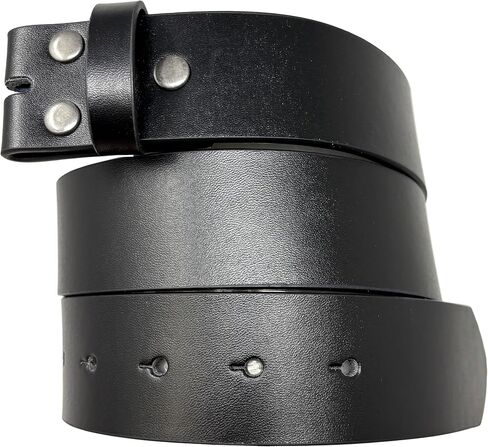 Leather Belt Strap with Smooth Grain Finish 1.5" Wide with Snaps in Kuwait