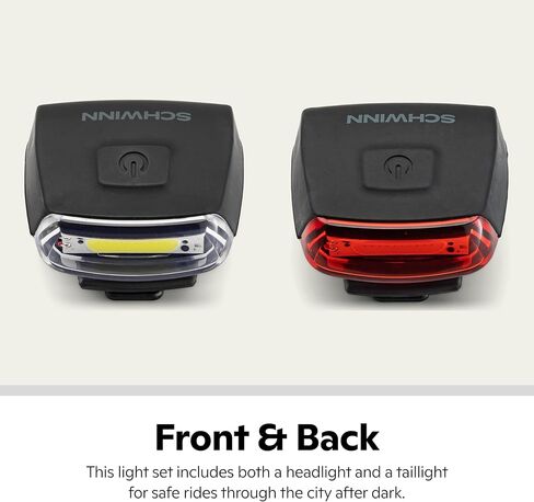 مجموعة ملحقات مصابيح الدراجة الأمامية والخلفية من شوين LED، قابلة لإعادة الشحن عبر USB، مسافة شعاع 75 قدم in Kuwait