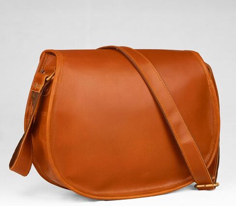 Satchel And Fable Handmade Women Vintage Style Genuine Brown Leather Cross Body Shoulder Bag Handmade Purse in Kuwait