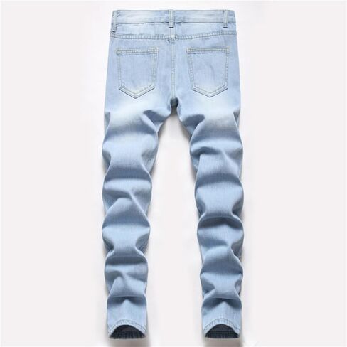 JLLDS LKMQA Boy's Skinny Fit Ripped Destroyed Distressed Slim Fashion Stretch Jeans Pants in Kuwait