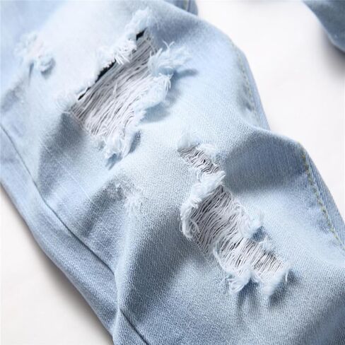 JLLDS LKMQA Boy's Skinny Fit Ripped Destroyed Distressed Slim Fashion Stretch Jeans Pants in Kuwait