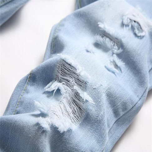 JLLDS LKMQA Boy's Skinny Fit Ripped Destroyed Distressed Slim Fashion Stretch Jeans Pants in Kuwait