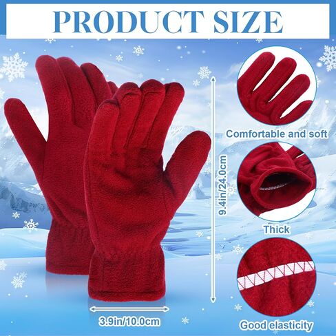 JaGely 24 Pairs Fleece Glove Soft Warm Winter Gloves Cold Weather Gloves for Men Women Full Fingers Mittens for Hiking Driving Outdoors Activity, 4 Colors in Kuwait