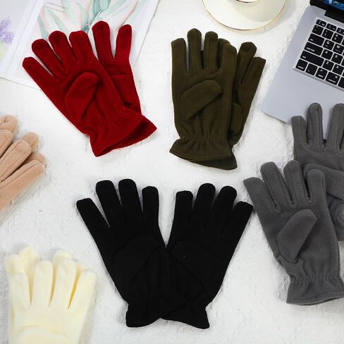 JaGely 24 Pairs Fleece Glove Soft Warm Winter Gloves Cold Weather Gloves for Men Women Full Fingers Mittens for Hiking Driving Outdoors Activity, 4 Colors in Kuwait
