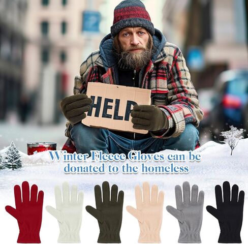 JaGely 24 Pairs Fleece Glove Soft Warm Winter Gloves Cold Weather Gloves for Men Women Full Fingers Mittens for Hiking Driving Outdoors Activity, 4 Colors in Kuwait