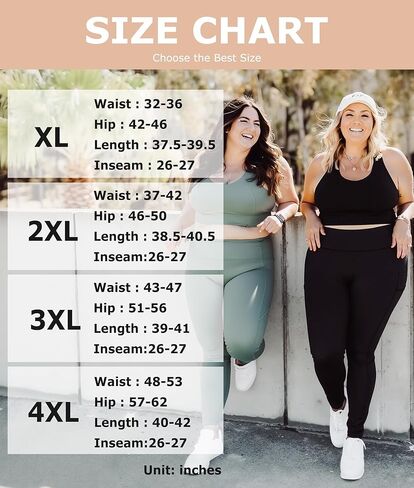 NEW YOUNG 3 Pack Plus Size Leggings with Pockets for Women,High Waist Tummy Control Workout Yoga Pants in Kuwait