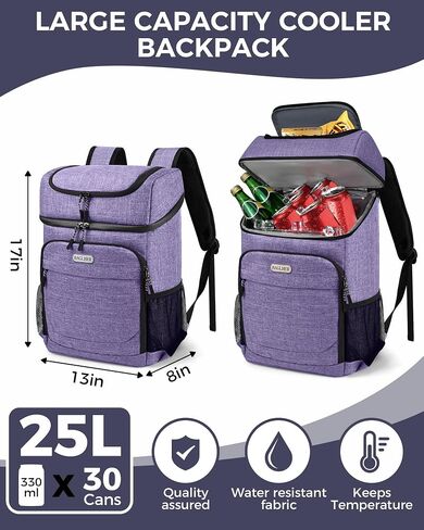 BAGLHER Lightweight Insulated Cooler Backpack - 30 Cans, Leak-Proof for Lunch, Picnic, Hiking, Camping Trips in Kuwait