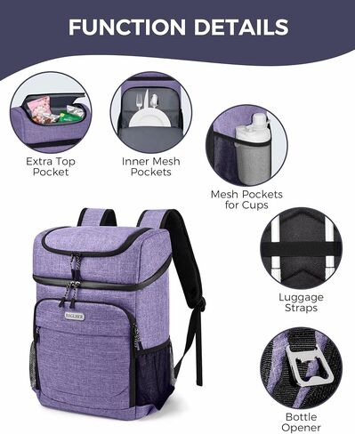 BAGLHER Lightweight Insulated Cooler Backpack - 30 Cans, Leak-Proof for Lunch, Picnic, Hiking, Camping Trips in Kuwait