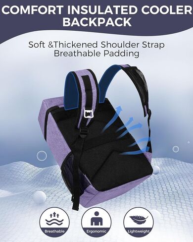 BAGLHER Lightweight Insulated Cooler Backpack - 30 Cans, Leak-Proof for Lunch, Picnic, Hiking, Camping Trips in Kuwait