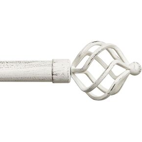 Exclusive Home Torch 1" Curtain Rod and Coordinating Finial Set, Matte Silver, Adjustable 66"-120" in Kuwait
