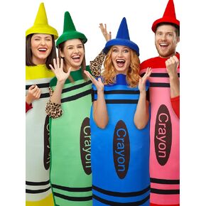 اكسينمي مجموعة من 4 قطع من زي تلوين للاطفال والكبار، فستان تنكري للهالوين، زي تلوين مضحك لحفلات الهالوين، مقاس واحد in Kuwait