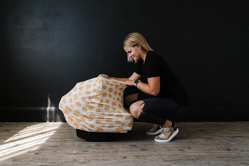 Baby Car Seat Cover Canopy and Nursing Cover Multi-Use Stretchy 5 in 1 Gift "Jo" by Copper Pearl in Kuwait