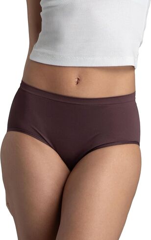 Fruit of The Loom Women's No Show Seamless Underwear, Amazing Stretch & No Panty Lines, Available in Plus Size, Nylon-Low Rise Brief-6 Pack-Colors May Vary, 8 in Kuwait