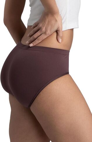 Fruit of The Loom Women's No Show Seamless Underwear, Amazing Stretch & No Panty Lines, Available in Plus Size, Nylon-Low Rise Brief-6 Pack-Colors May Vary, 8 in Kuwait