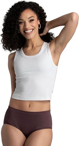 Fruit of The Loom Women's No Show Seamless Underwear, Amazing Stretch & No Panty Lines, Available in Plus Size, Nylon-Low Rise Brief-6 Pack-Colors May Vary, 8 in Kuwait