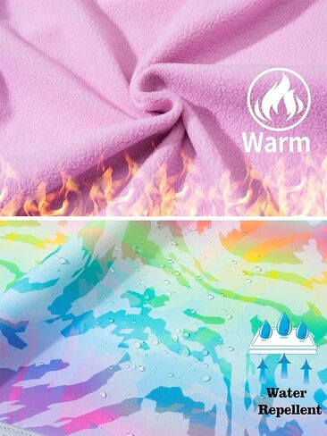 Girls Hooded Rain Jacket Waterproof Raincoat Fleece Lined Coat for Kids in Kuwait