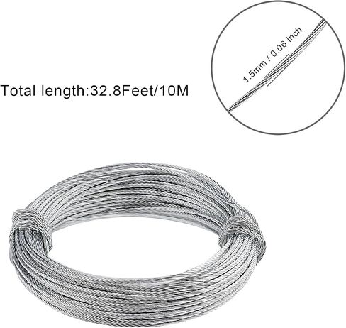 SAVITA 32.5 Feet (10m) Picture Hanging Wire Metal Wire Photo Frame Hanging Wire for Mirrors Clock Art Work in Kuwait