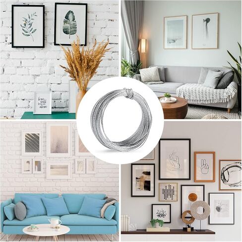SAVITA 32.5 Feet (10m) Picture Hanging Wire Metal Wire Photo Frame Hanging Wire for Mirrors Clock Art Work in Kuwait