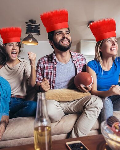 6 قطع من عصابة الرأس المشعرة وعصابة الرأس وإكسسوارات الشعر المستعار المجنون وديكورات الرأس للأطفال البالغين والنساء والرجال زي الحفلات (أحمر أبيض أزرق) in Kuwait