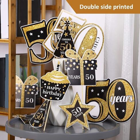 مجموعة تزيين حفلات أعياد الميلاد من بلولو، أعواد مركزية لحفلات أعياد الميلاد الذهبية، أغطية طاولات لامعة، لوازم الحفلات، 24 عبوة (عيد الميلاد الـ 90) in Kuwait