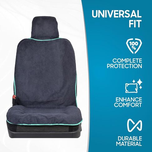 BDK UltraFit Waterpoof Car Seat Towel Cover, Black Trim – Washable Sweat Seat Protector, Ideal for Gym Swimming Surfing Running Crossfit, Fits Most Auto Truck Van and SUV in Kuwait