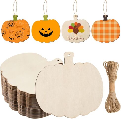 150 Pcs Wooden Maple Leaf Cutouts Unfinished Wooden Maple Leaves Ornaments Blank Wood Fall Leaves Slices with Twine for DIY Crafts Present Tags Autumn Harvest Thanksgiving Party Hanging Decor,3.9x4.1" in Kuwait