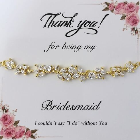 Bridesmaid Bracelet Cubic Zirconia Bracelet for Wedding Day Bridesmaid Jewelry Thank you Gift in Kuwait