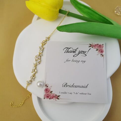 Bridesmaid Bracelet Cubic Zirconia Bracelet for Wedding Day Bridesmaid Jewelry Thank you Gift in Kuwait