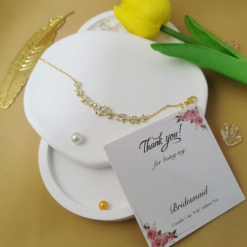 Bridesmaid Bracelet Cubic Zirconia Bracelet for Wedding Day Bridesmaid Jewelry Thank you Gift in Kuwait