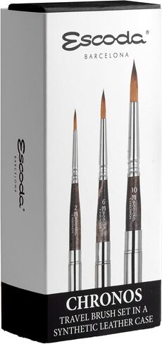 مجموعة فرش السفر ذات الألوان المائية من سلسلة Escoda Perla من Speedball Art Products، توراي بيضاء صناعية in Kuwait