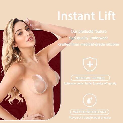 Ginmewrae Breast Lift Tape Pasties Nipple Cover Silicone Adhesive Sticky Bra Reusable Breast Tape for Women in Kuwait