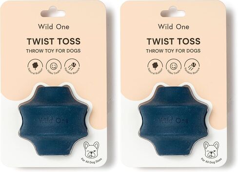 لعبة Wild One Twist Toss للكلاب مصنوعة من المطاط الطبيعي بنسبة 100%، ممتعة للمضغ، متينة للمضغ المتوسط، لعبة جلب، توزيع الحلوى باللون الأزرق in Kuwait