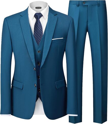 EastSide Men's 3 Pieces Suit, Slim Fit 2 Buttons Tux, Blazer Vest &Pants Jacket Set in Kuwait