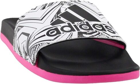 adidas Women's Adilette Comfort Slides Sandal, Clear Aqua/Lush Red/Pearl Citrine, 7 in Saudi Arabia