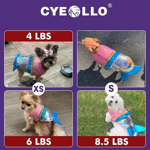 أزياء Cyeollo للكلاب أزياء حورية البحر للكلاب الصغيرة ملابس الهالوين للعطلات والحفلات البراقة ملابس الكلاب ملابس الحيوانات الأليفة مقاس M in Kuwait
