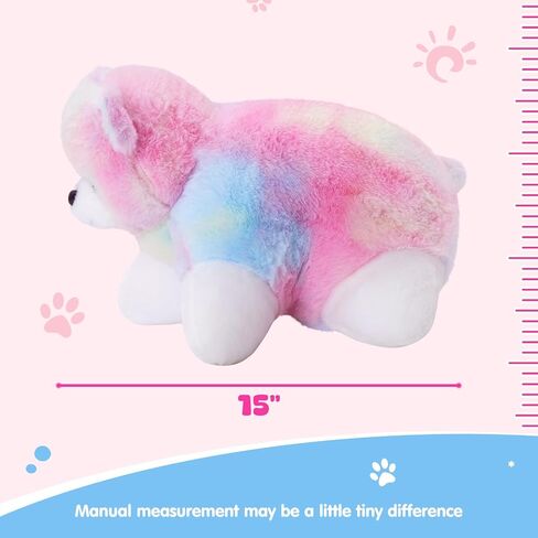 Glow Guards 16" Rainbow Cat Stuffed Animal Cute Kitty Plush Toy Pillow Soft Lovely Colorful Toy Bedtime Sofa Decors Christmas Birthday Children's Day Gifts for Toddler Kids in Saudi Arabia