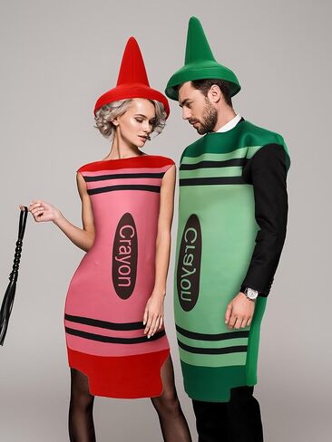 اكسينمي مجموعة من 4 قطع من زي تلوين للاطفال والكبار، فستان تنكري للهالوين، زي تلوين مضحك لحفلات الهالوين، مقاس واحد in Kuwait