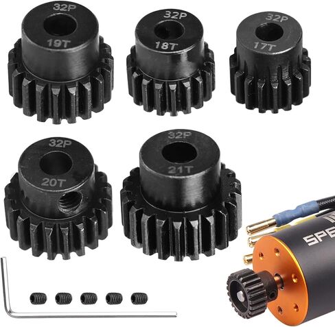 AIMROCK 5-Pack 32P RC Motor Pinion Gears Set: 13T 14T 15T 16T 17T ترقية أجزاء لسيارة RC 5 مللي متر رمح المحرك in Kuwait