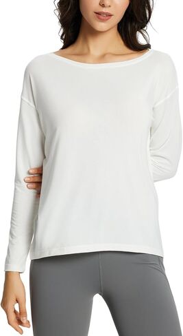 BALEAF Women's Long Sleeve Workout Shirts Tops Loose Fit Quick Dry Athletic Soft in Kuwait